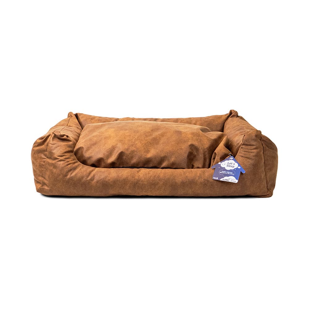 Let's Sleep Sweet Dreams Hundekorb Mit Kissen L Cognac: Produktbild
