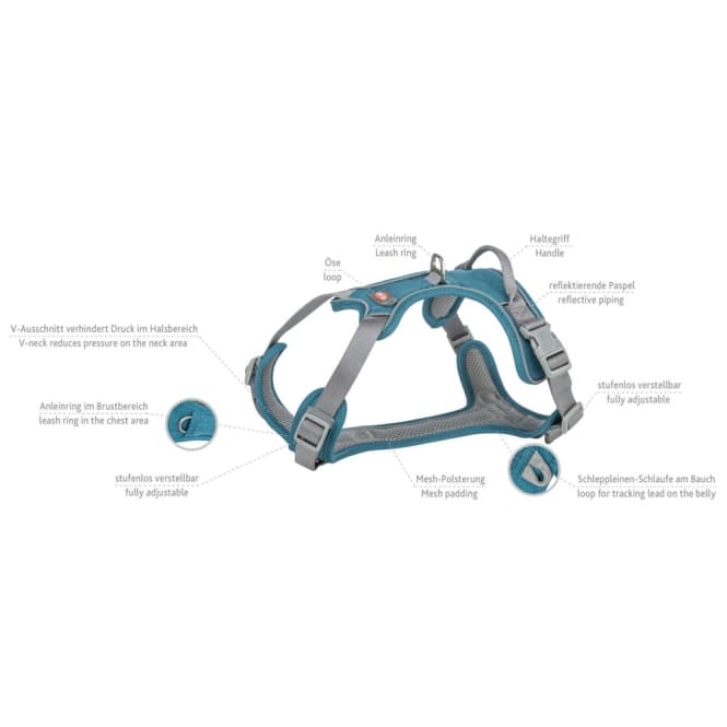 Trixie Premium Active Geschirr - petrol - 60–75 cm/25 mm 4
