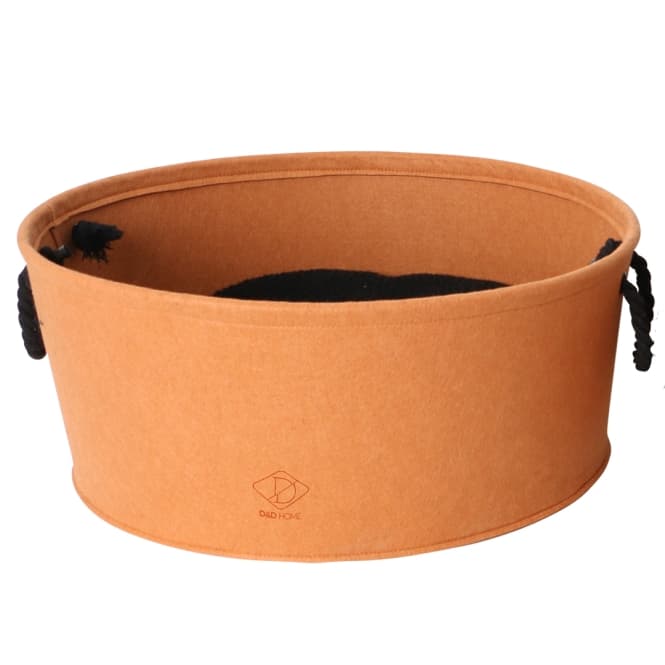 D&D Katzenkorb aus Filz - orange - 50x50x22cm: Produktbild